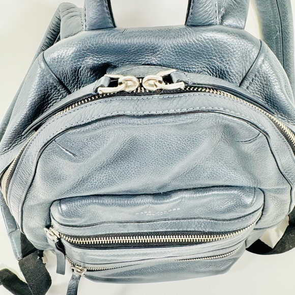 Marc Jacob's Navy Leather Moto Backpack - Picture 3 of 7